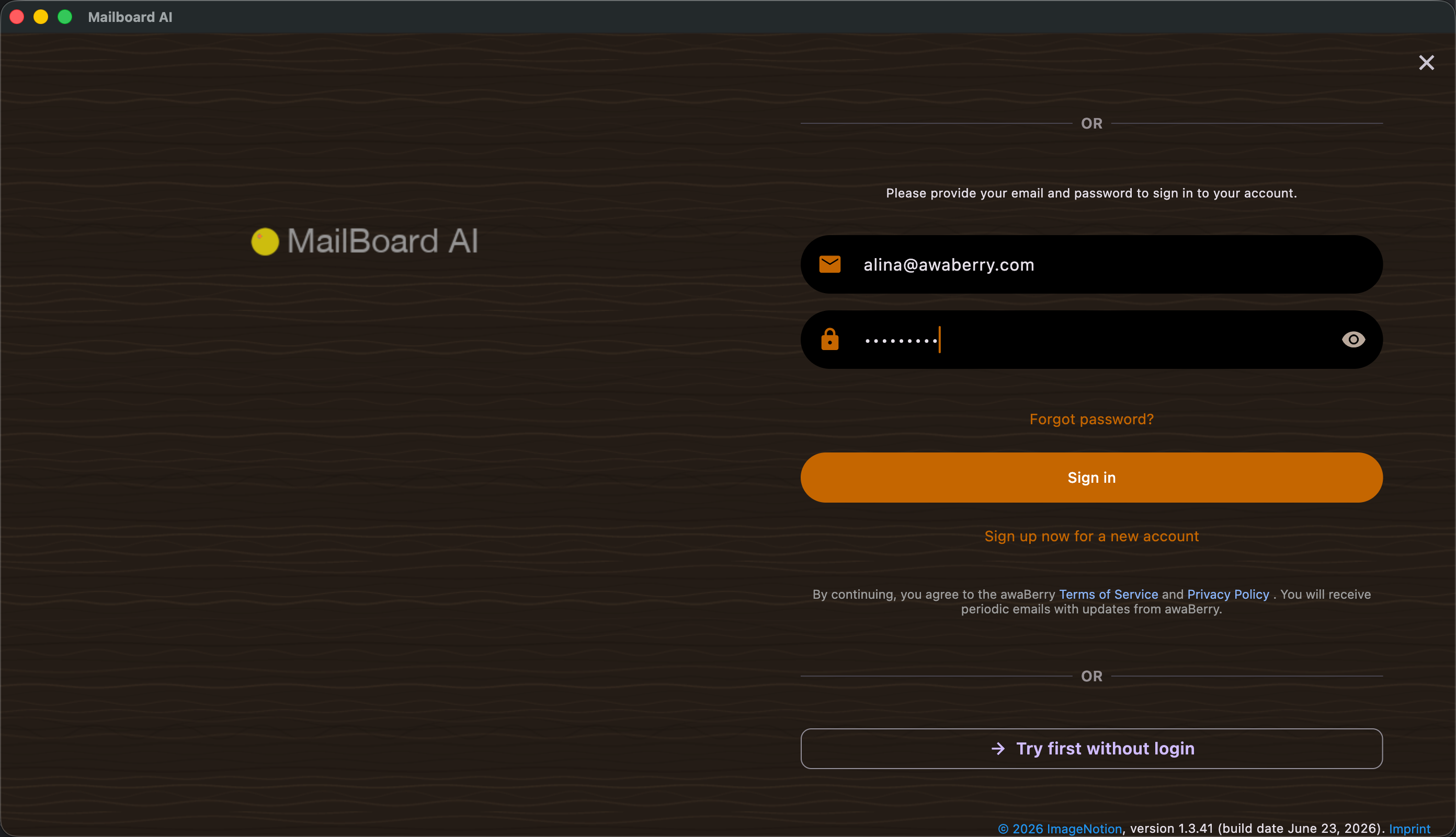 account screenshot