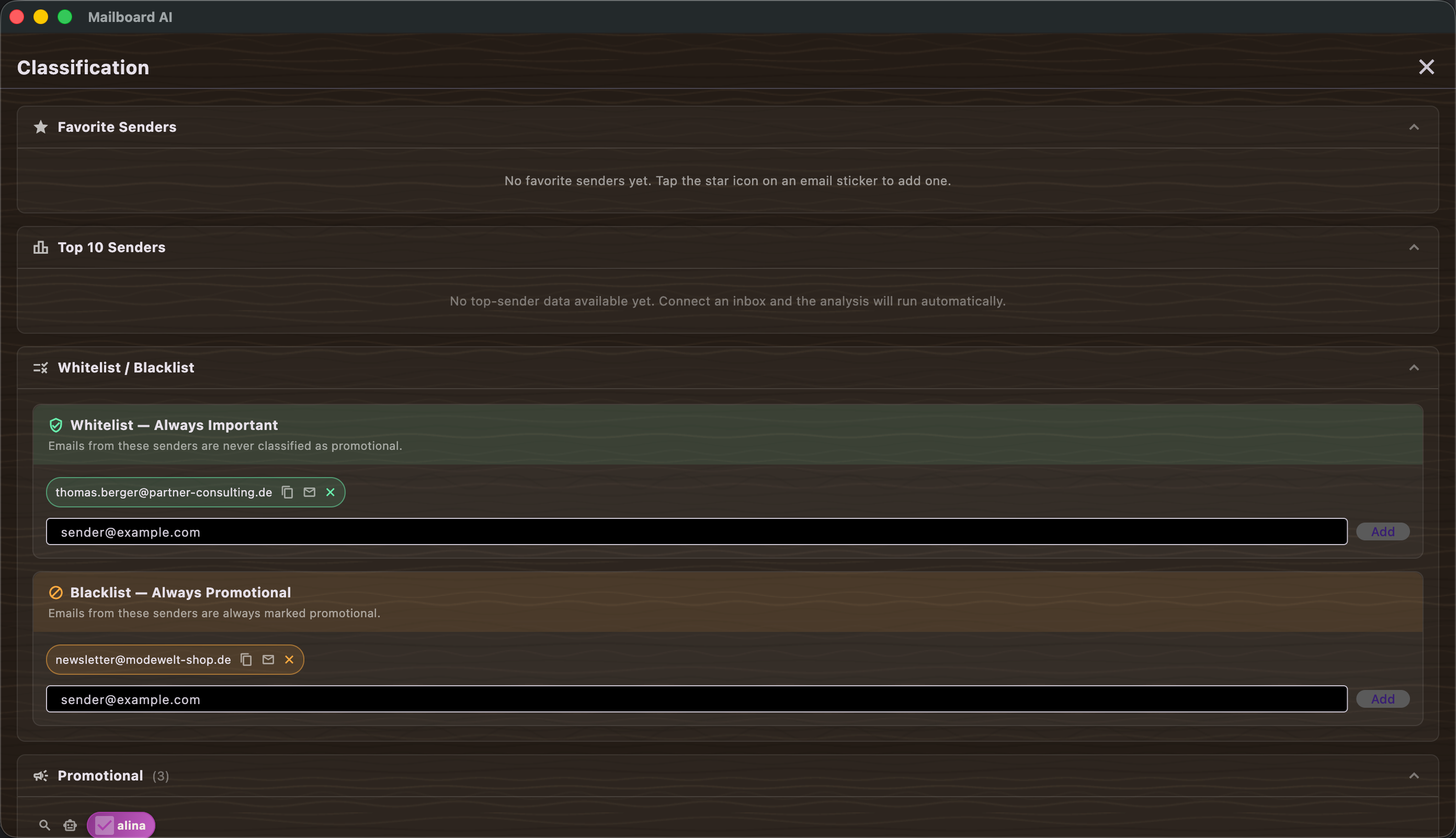 classification screenshot